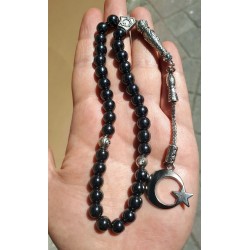 Hematite Tesbih - Crescent Star| Silver Plated | Turkish Pride Hematite Tesbih - Crescent Star| Silver Plated | Turkish Pride